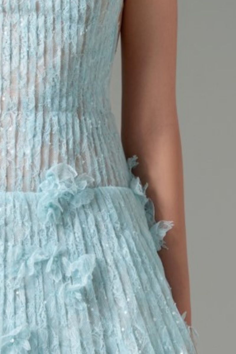 OCTAVIA LACE DRESS IN AQUA - CULT MIA