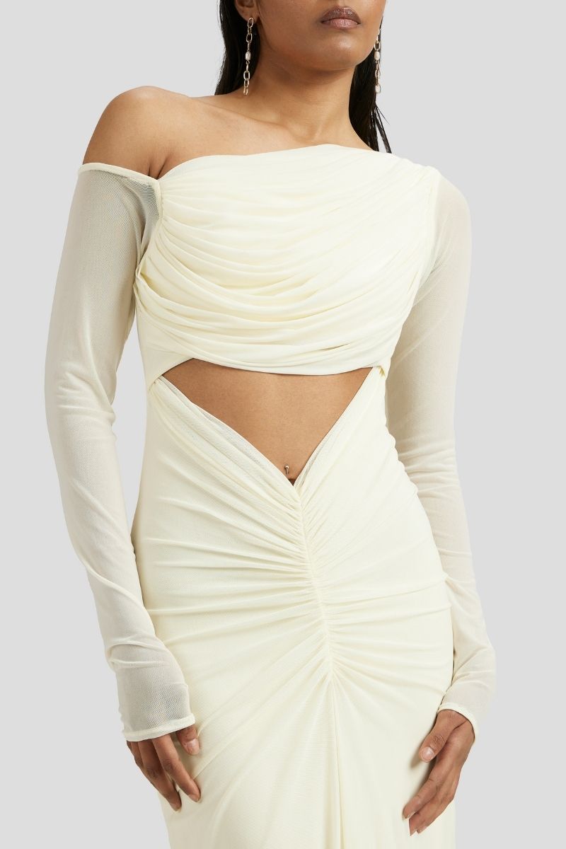 PRISCILLA MAXI DRESS IN OFF WHITE - CULT MIA