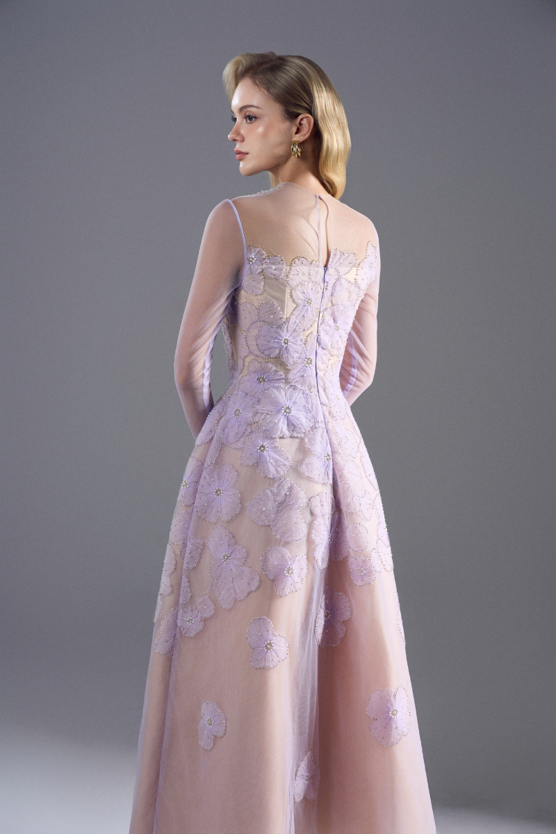 ROSEE de MATIN LIGHT PURPLE A-LINE TULLE MIDI DRESS | Cult Mia ROSEE de MATIN LIGHT PURPLE A-LINE TULLE MIDI DRESS | Cult Mia