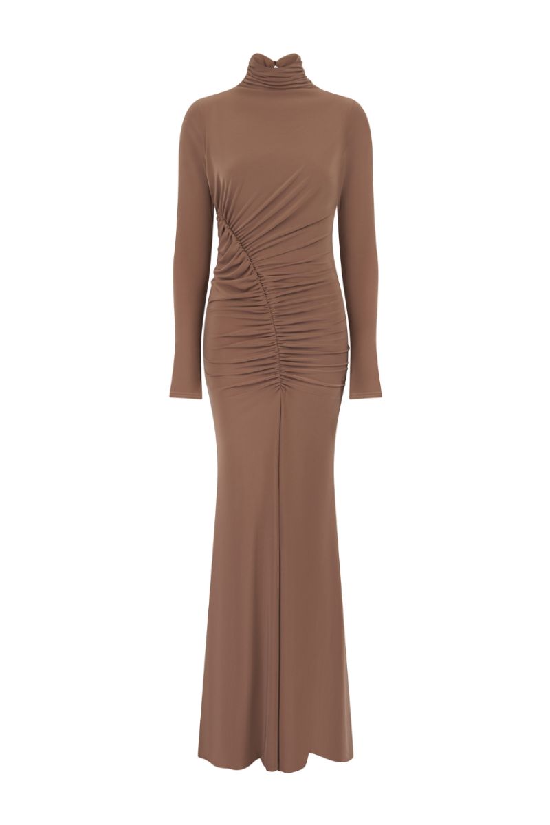 SILENE MAXI DRESS IN BROWN - CULT MIA