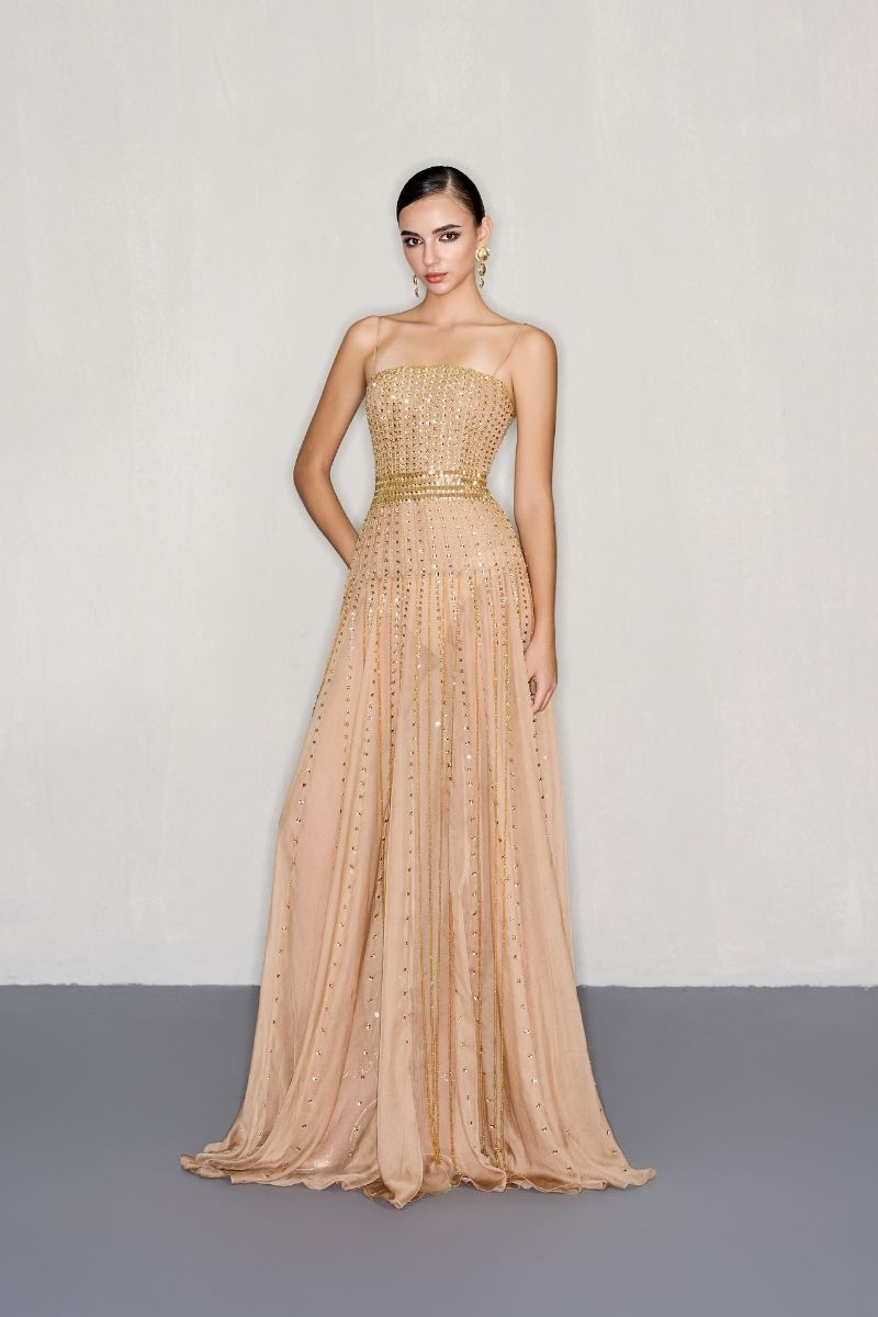EMBELLISHED CORSET BODICE GOWN - CULT MIA