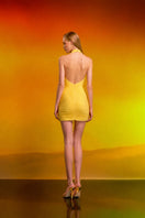 CEM draped knit mini dress featuring a fitted silhouette and stylish draped details, perfect for chic casual occasions.