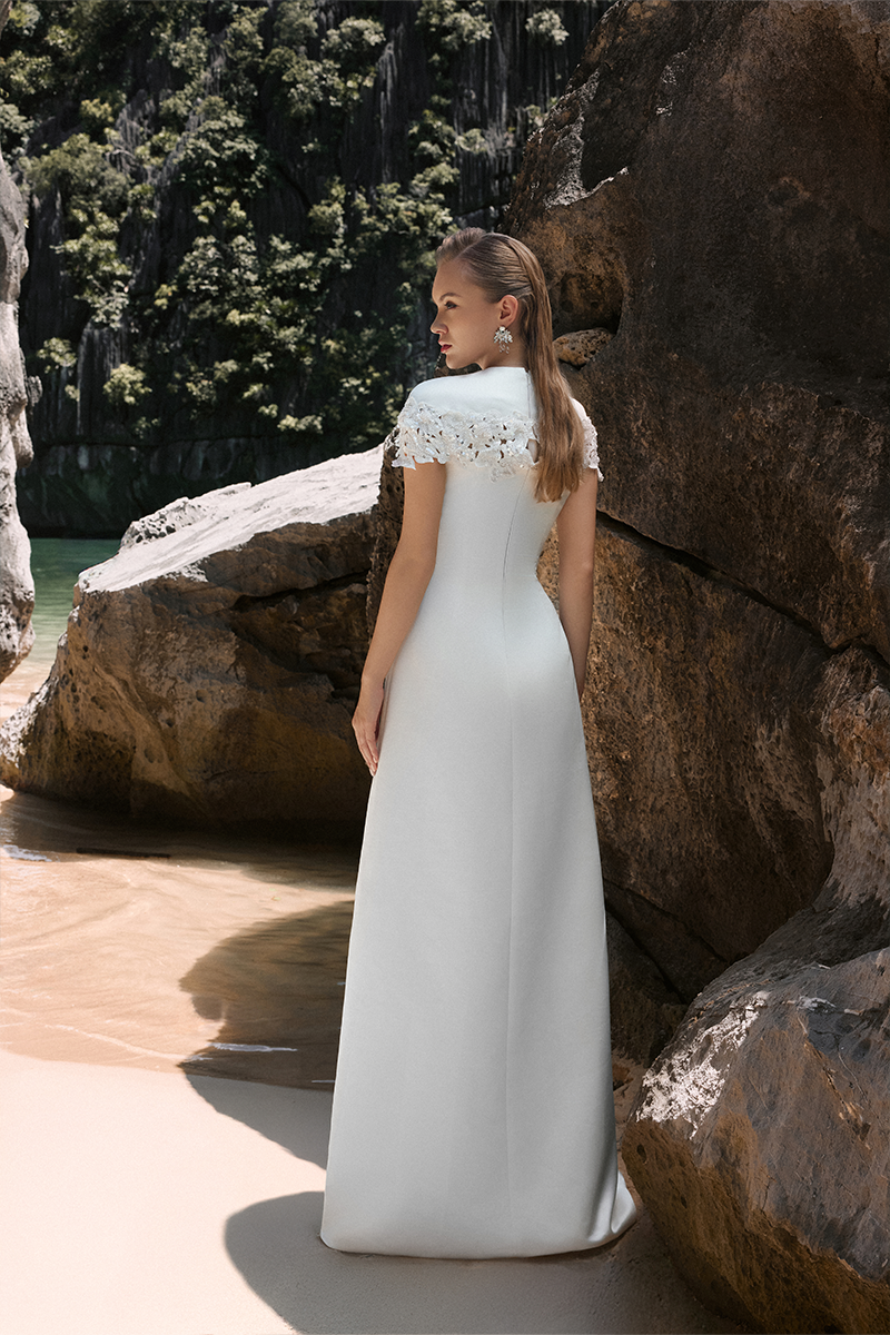 satin taffeta wedding dress Taffeta Bubble Hem High-Low Wedding Skirt