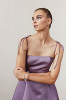 Nazlı Ceren Juniper Mini Dress in Mauve, stylish women's mini dress with a fitted silhouette and elegant fabric.