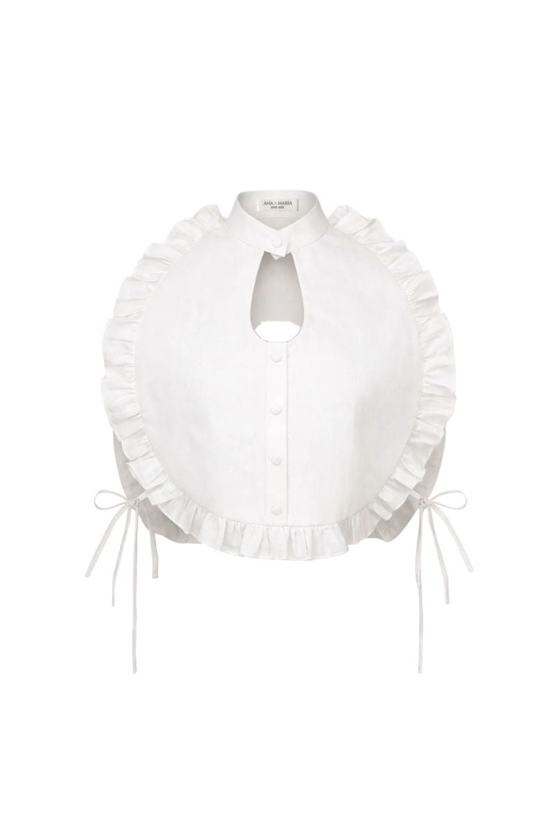 Ivory Ellen Bib top by ANA + MARIA featuring a stylish, modern design with intricate detailing and a comfortable fit.