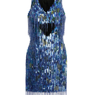 Blue Onalaja ISI fringe mini dress with intricate fringe details, stylish and perfect for a fashionable look.