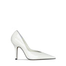 White 10TH FLOOR Uptown heel shoes featuring a sleek design and pointed toe, perfect for stylish occasions.