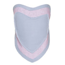 Liya sky blue and lilac sweetheart double top with ruffled sleeves and fitted bodice, casual stylish blouse for women.