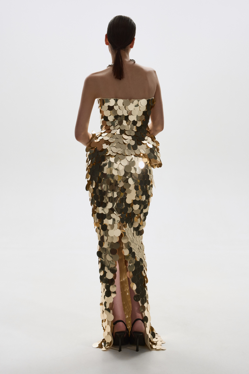gold sequin skirt dress Shimmering Smile High Waist Sequin Wrap Maxi Skirt in Gold