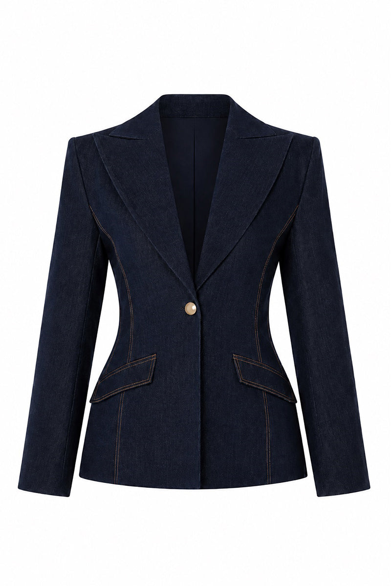 Lili Blanc Nova blazer in tailored fabric, featuring a classic collar, button closure, and sleek design for sophisticated style.