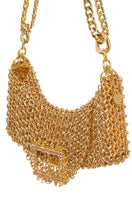 Silvia Gnecchi medium baby girl shoulder bag with soft pink leather, gold-tone hardware, and adjustable strap, stylish and functional.