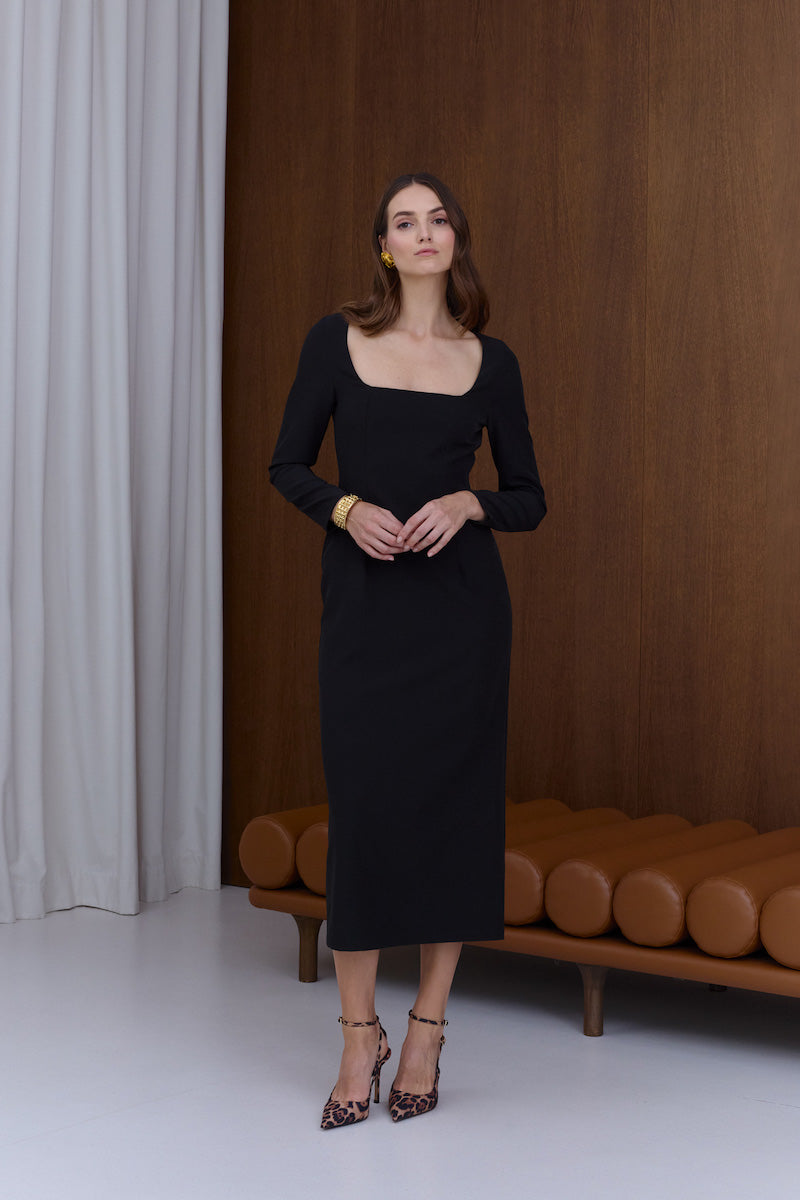 Undress Selma Black Midi Bodycon Dress | Cult Mia Undress Selma Black Midi Bodycon Dress | Cult Mia