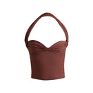 Deme By Gabriella brick-colored COLE top, stylish sleeveless blouse with a relaxed fit, displayed on a white background.