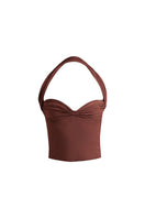 Deme By Gabriella brick-colored COLE top, stylish sleeveless blouse with a relaxed fit, displayed on a white background.
