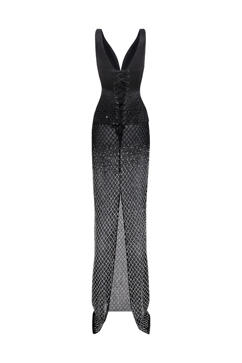 mesh strappy dress Simply divine @Fashionnova : Brianne Glitter Mesh Stappy Maxi Dress