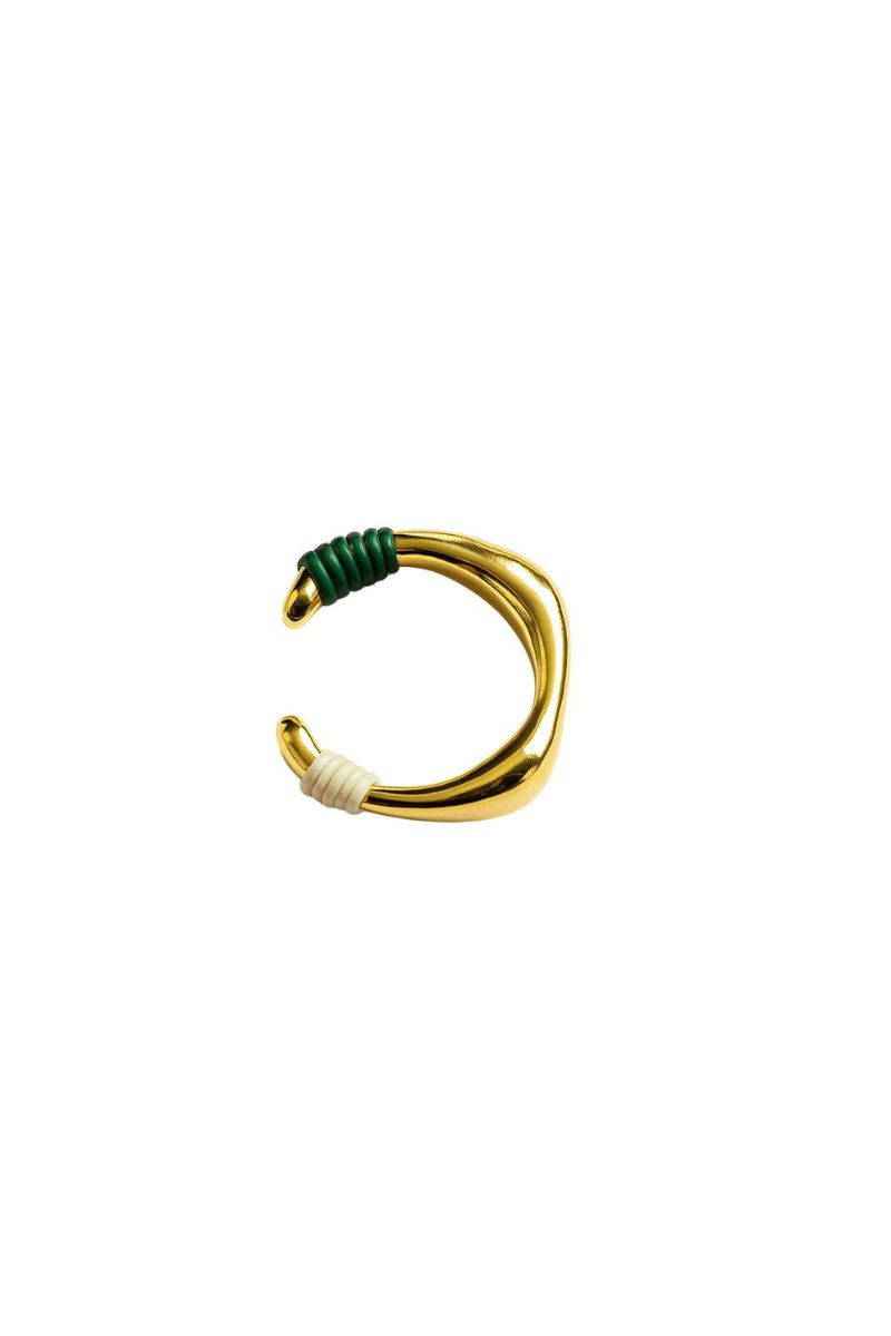 KAIA EARCUFF IN FOREST GREEN AND WHITE