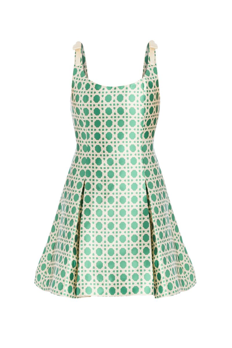 GILLIAN MINI DRESS IN SOLIHIYA GREEN - CULT MIA