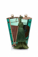 Waiwai Rio CANTIL GREEN JAGUAR shoulder bag with adjustable strap and tropical animal print design.