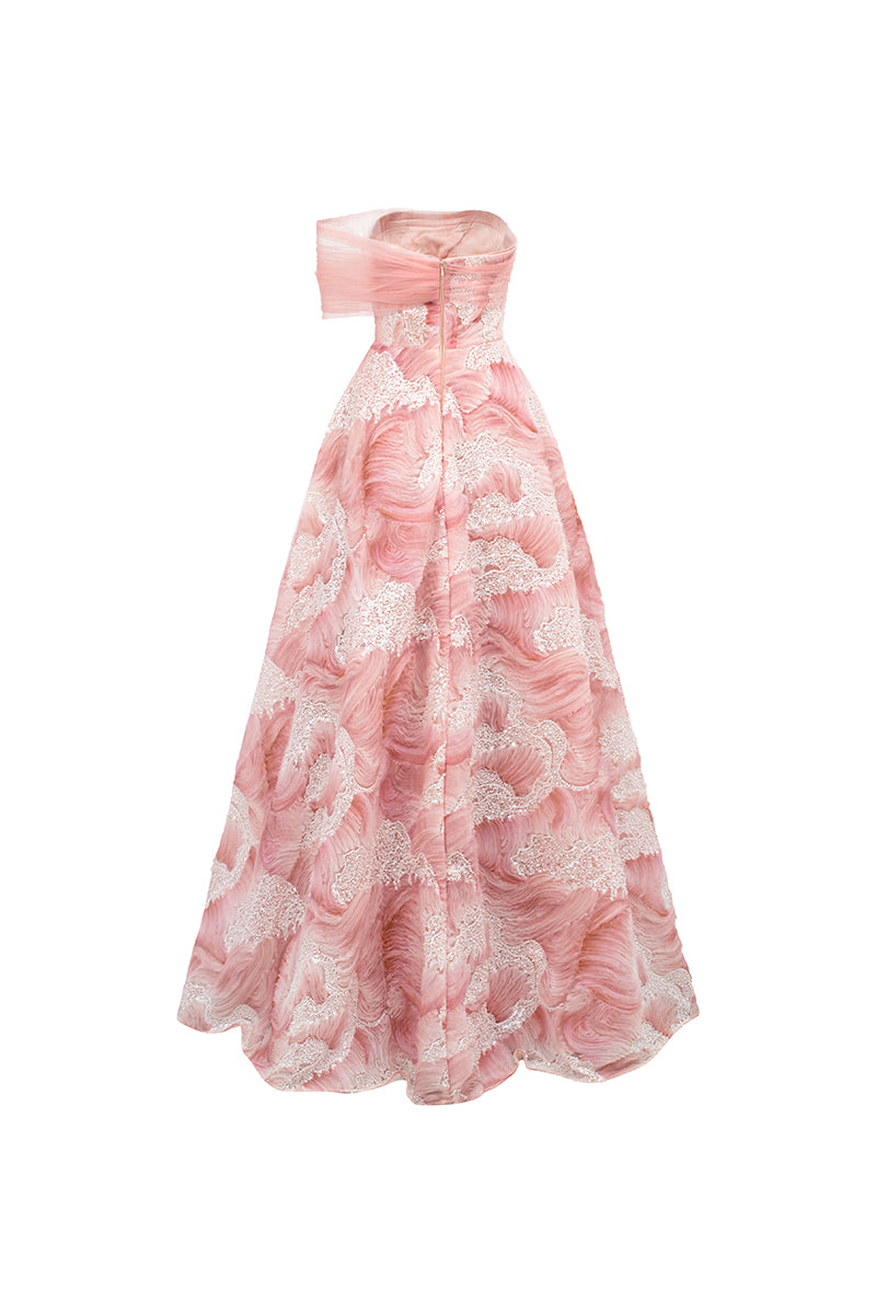 bubblegum pink tulle dress Aerie Couture 298 Strapless Prom Ball Gown Bubblegum / 00