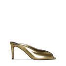 Gold RIVA HEEL in 10TH FLOOR heels, featuring a sleek design and high heel style, shown on a neutral background.