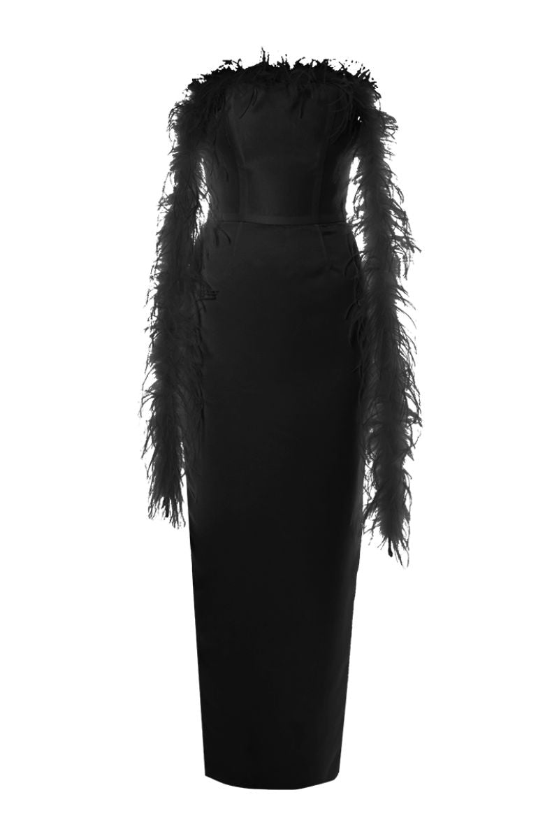 ARIA JET BLACK DRESS - CULT MIA