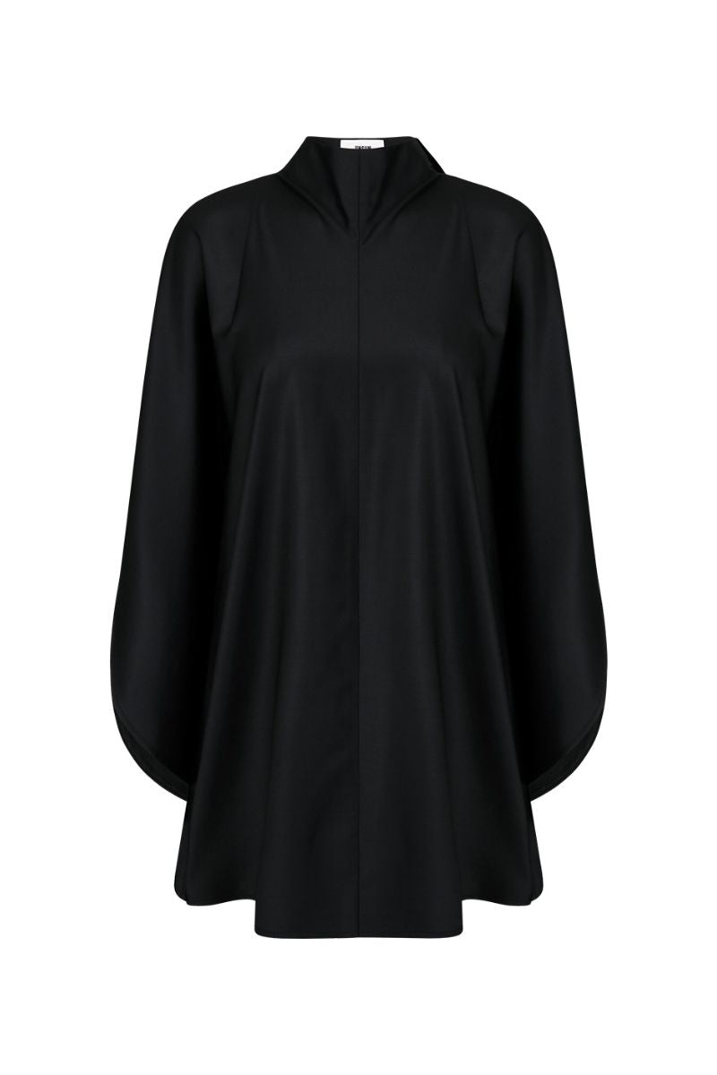 FILANTE CAPE WOOL BLOUSE IN BLACK - CULT MIA