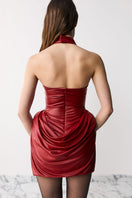 Red Naomi mini dress by Balykina featuring a fitted silhouette and stylish design, perfect for casual or evening wear.