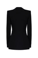 LEKIEU Cienne Black Blazer jacket, tailored fit with lapel collar and long sleeves, stylish and versatile for formal or casual wear