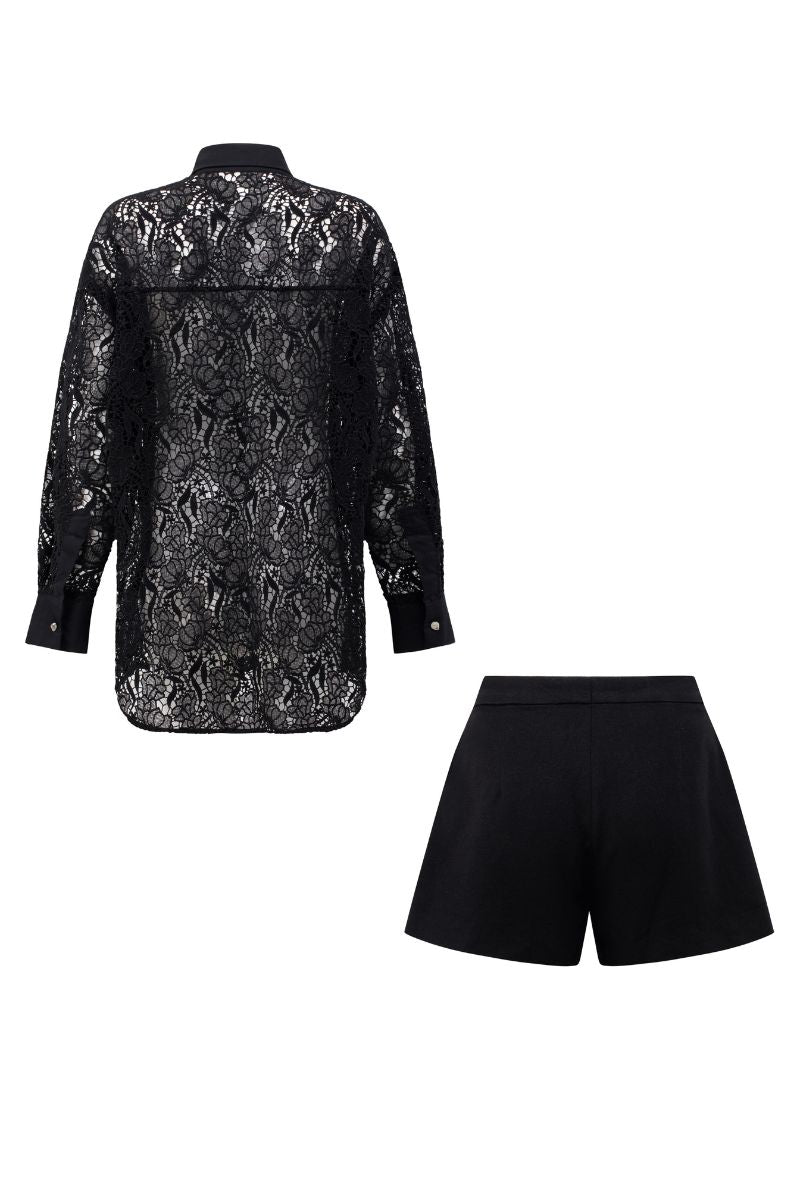 ASTRID LACE CRYSTAL SHIRT SET - CULT MIA