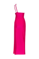 Baobab fuchsia Lia cut-out maxi dress displayed on a hanger, featuring a vibrant color and stylish cut-out design.