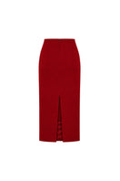 SYLVIE MIDI SKIRT IN PAPRIKA RED