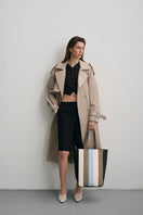 Vikele Studio multicolor COMO shopper shoulder bag with woven design and adjustable strap on a plain background.