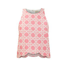 Mestiza New York Prism Scallop Tank Top in Lattice Blush, stylish sleeveless women’s top with scalloped edges and delicate lattice design.