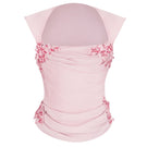Stolen Stores Belle draped lace corset in dusty pink, featuring delicate lace details and a fitted top style.
