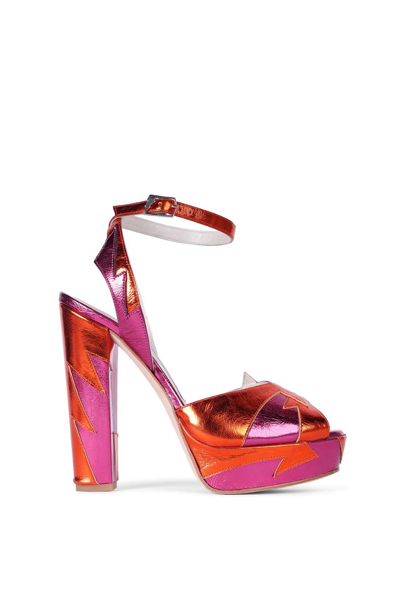 ZIA HEELS IN ORANGE PINK