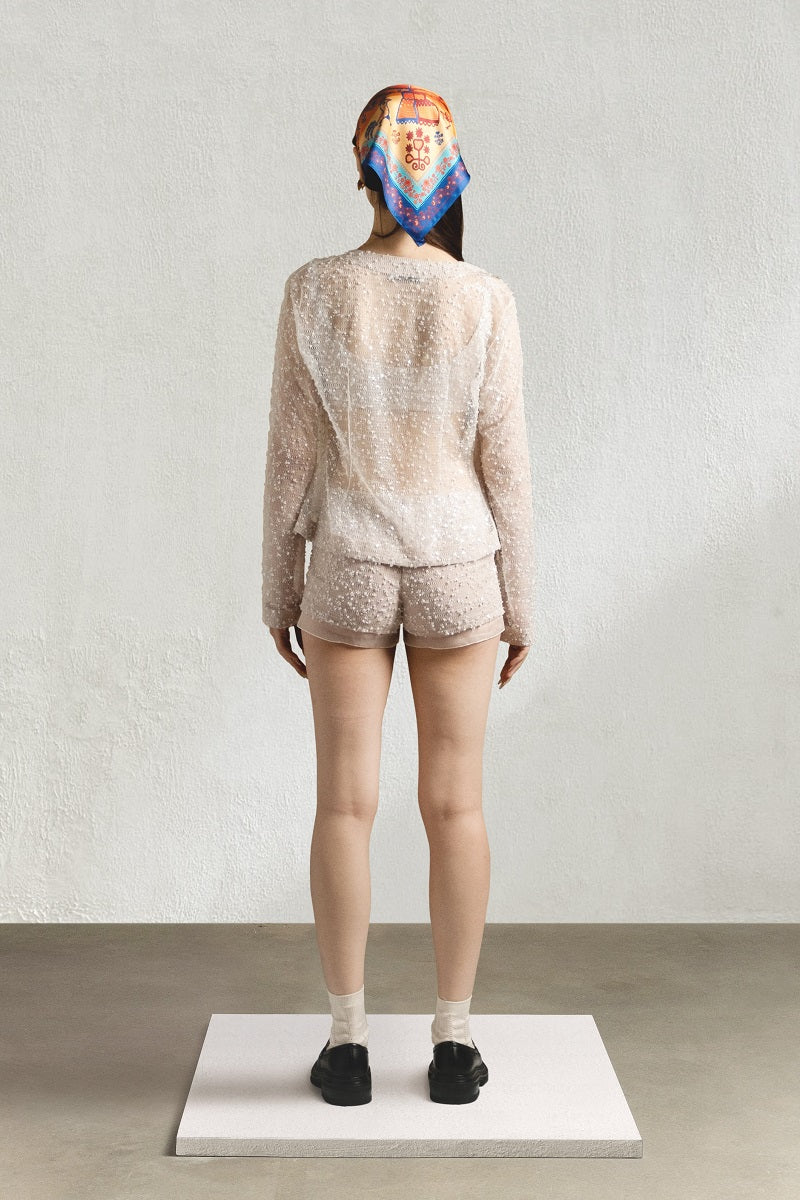 BEAD SHORTS IN MILK - CULT MIA