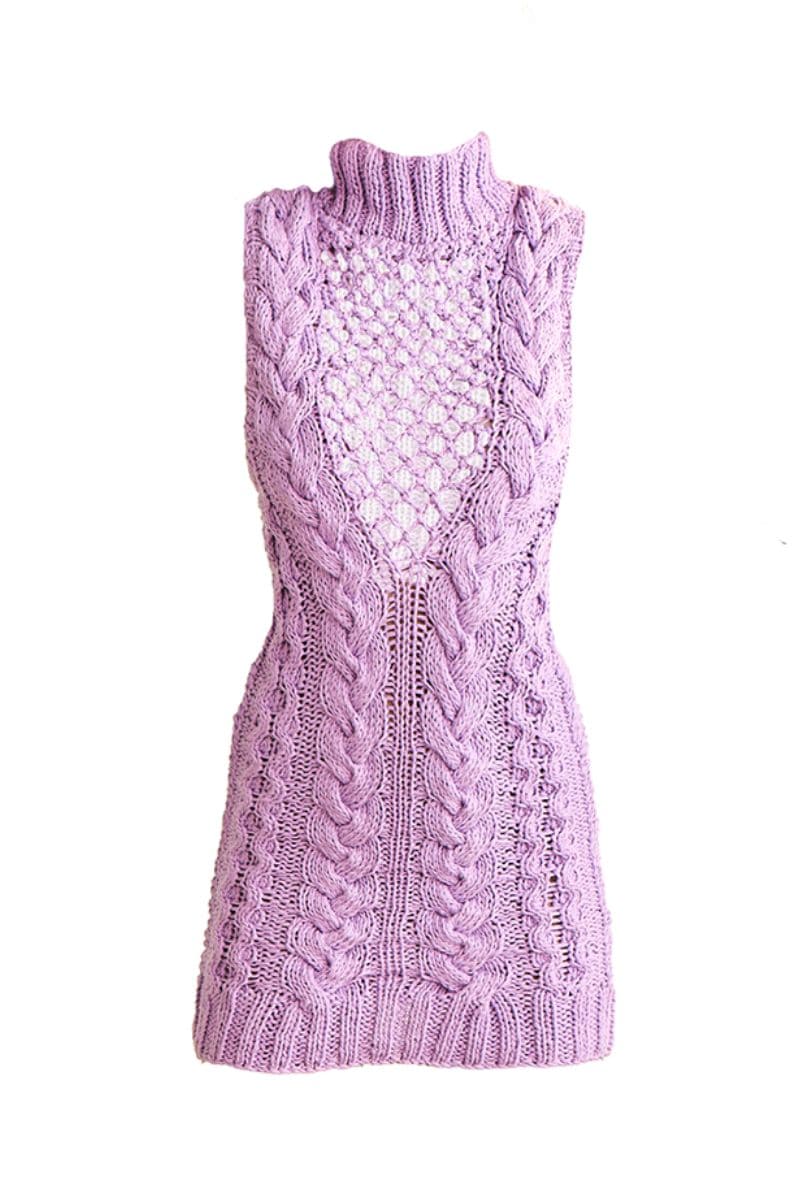 VIOLET CABLE KNIT MINI DRESS - CULT MIA