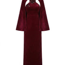 Rosee de Matin Quilted Velvet Empress gown featuring a luxurious, plush velvet fabric and elegant design.