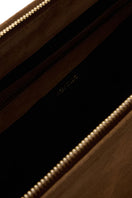 VIKELE STUDIO Denise shoulder bag in brown suede with sleek design and adjustable strap, stylish for everyday wear.