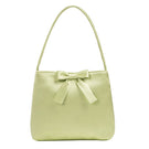 Mint ribbon bow handbag by Chictopia, a stylish top handle bag featuring a decorative bow and elegant design.