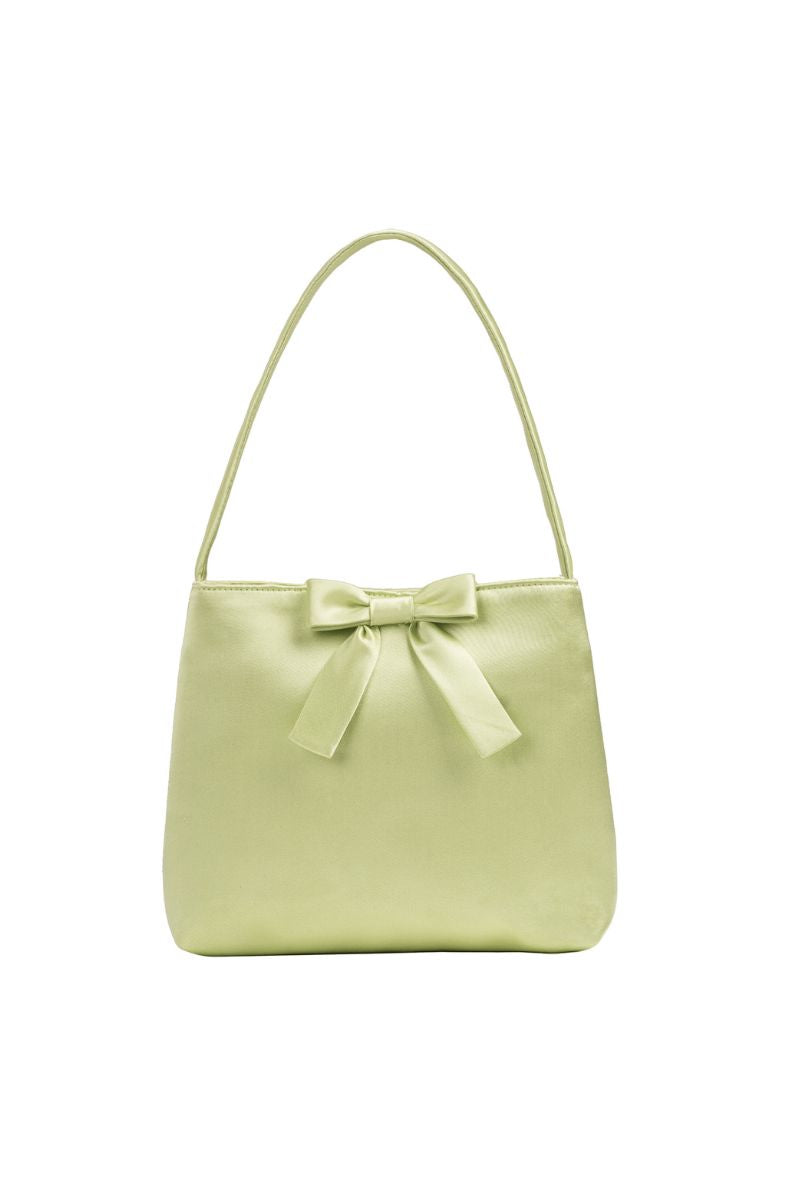 Mint ribbon bow handbag by Chictopia, a stylish top handle bag featuring a decorative bow and elegant design.