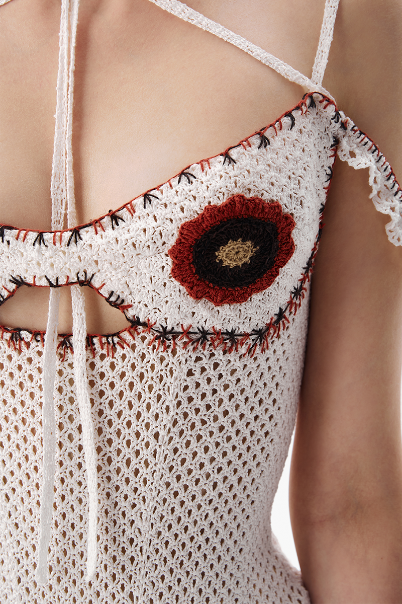 CROCHET KNIT CORSET IN WHITE - CULT MIA