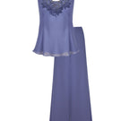 Bocan Couture Willow Silky Cami and High-Waisted Lilac Paj Set, soft satin pajamas with cami top and matching high-waisted bottoms