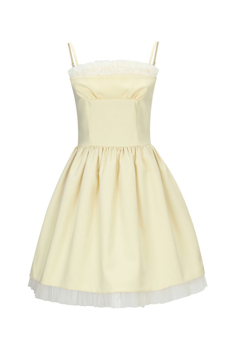 SUSAN DRESS IN PASTEL YELLOW - CULT MIA