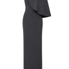 TONYY ASH DRAPE SET gowns displayed on mannequins, showcasing elegant, flowy fabric and draped design for stylish evening wear.