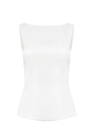 KASTRID white top by Khanum's, featuring a stylish fit with a smooth fabric finish, perfect for casual or dressy occasions.