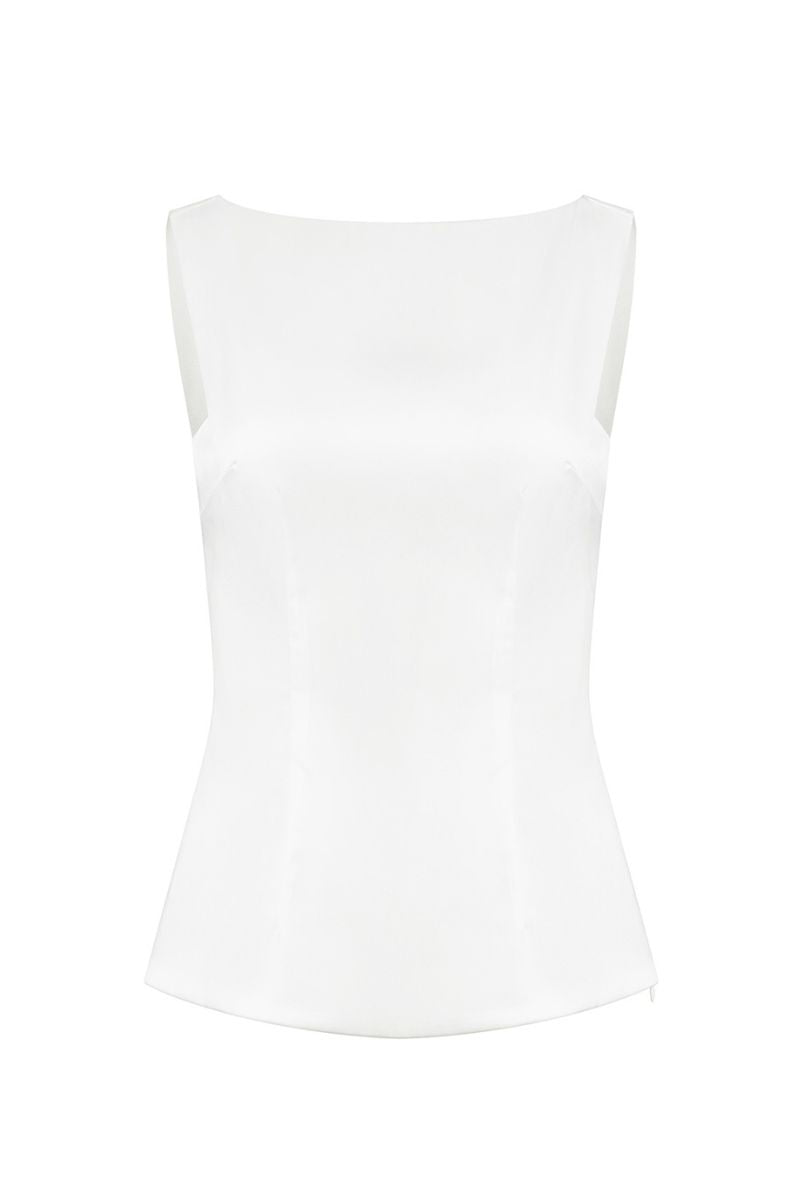 KASTRID white top by Khanum's, featuring a stylish fit with a smooth fabric finish, perfect for casual or dressy occasions.