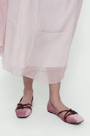 Christin Wu Annaya pink flats with pointed toes and sleek design, perfect for casual or dressy occasions.