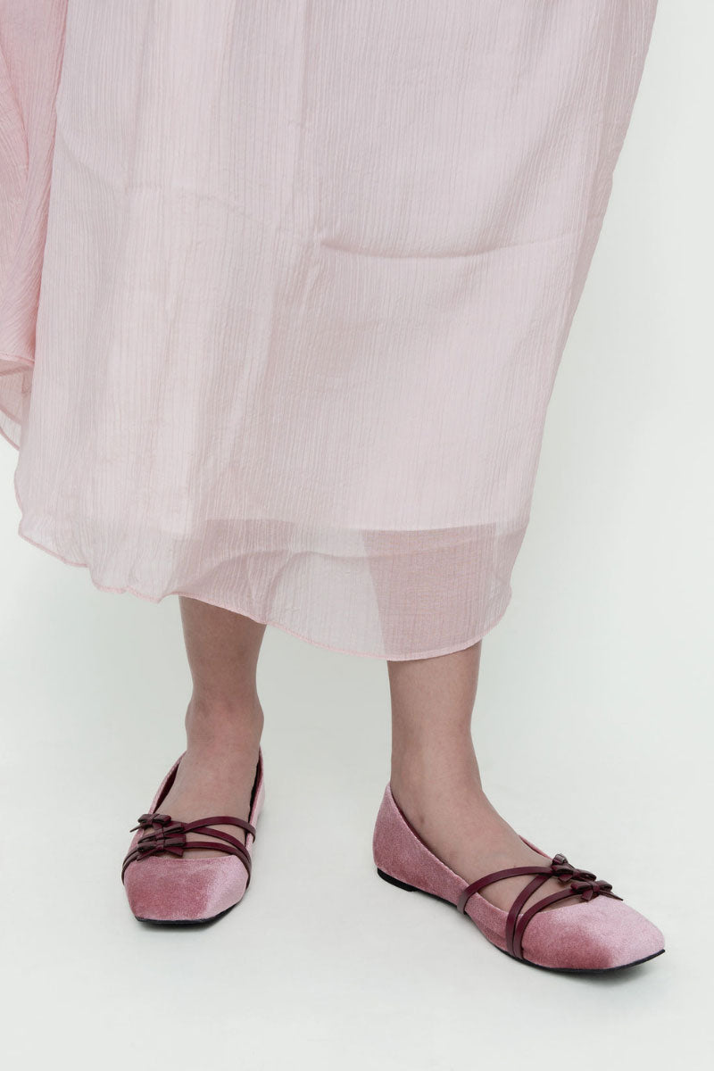 Christin Wu Annaya pink flats with pointed toes and sleek design, perfect for casual or dressy occasions.
