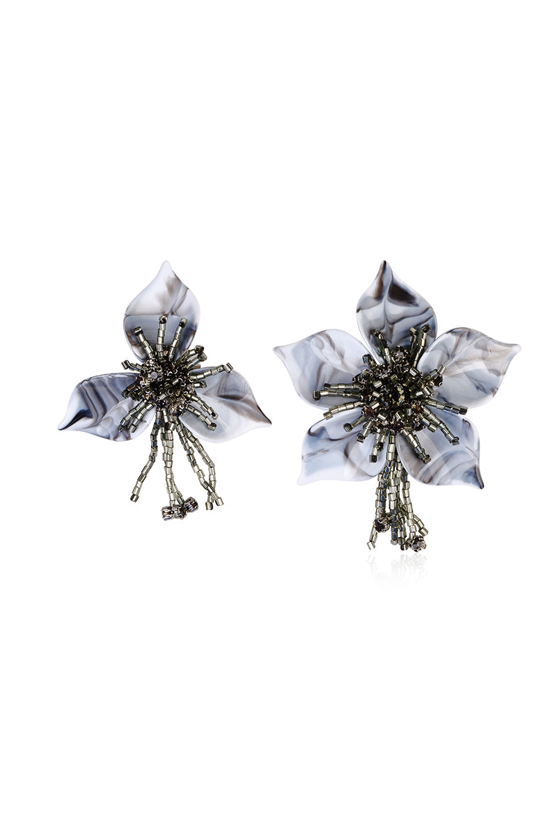 Gray Flora Set brooch by Aidan & Ice featuring elegant floral design on a lapel pin for accessories.
